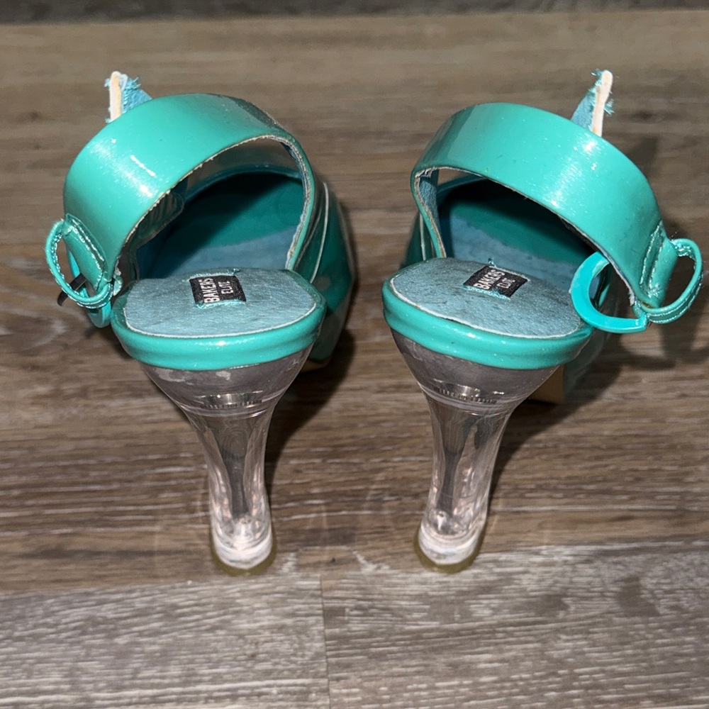 Bakers Elite Teal Slingback Peep-Toe Heels - Picture 3 of 5